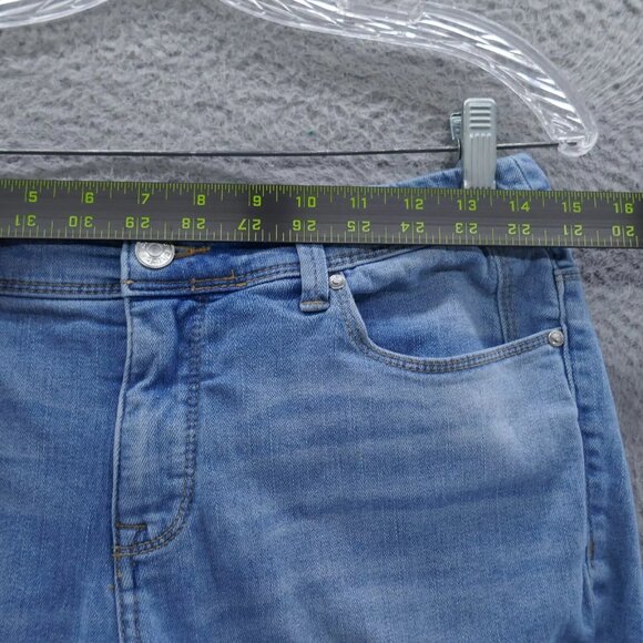 Chicos Womens So Slimming Girlfriend Destructed Crop Jeans 0 Size 4 Blue Stretch - Picture 7 of 12